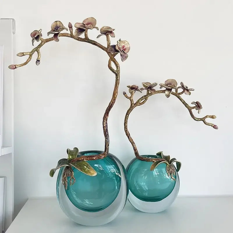 Afralia™ Luxury Enamel Glass Home Decoration: New Chinese Style Handmade Crafts
