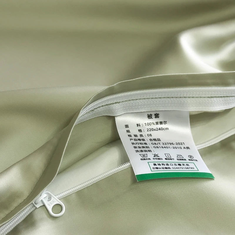 Afralia™ 600TC Lyocell Eucalyptus Fiber Bedding Set: Duvet Cover, Bed Sheet, Pillowcases