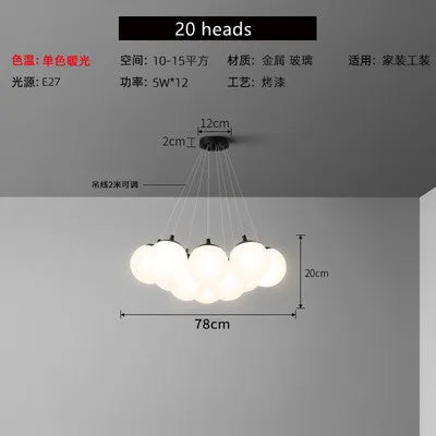 Afralia™ Glass Ball LED Pendant Lights for Teen Room Decor