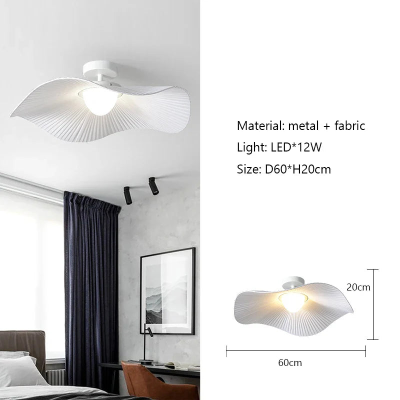 Afralia™ Nordic Minimalist Cream Fabric LED Chandelier for Living Room and Bedroom