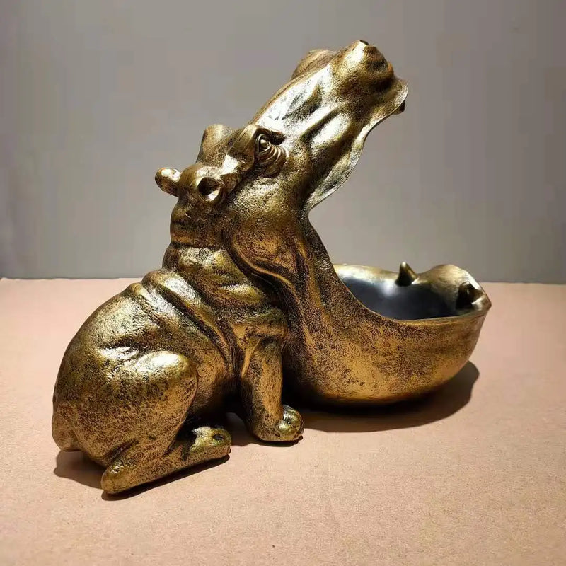 Afralia™ Hippo Key Box: Decorative Table Sculpture & Storage Solution for Home Ornament