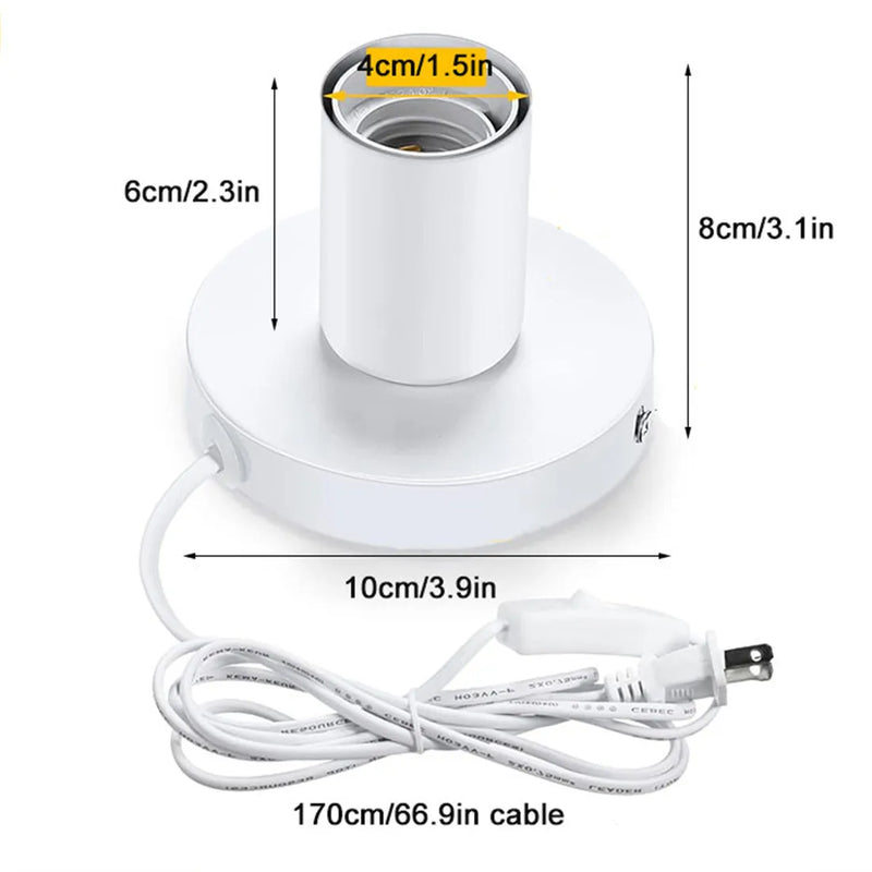 Afralia™ Industrial White Table Lamp Base with Small Polished Metal Sockets and E26 Holder