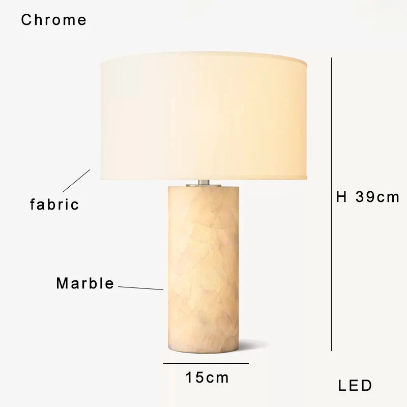 Afralia™ Luxury White Stone Base Marble Table Lamp for Hotel, Cafe & Store
