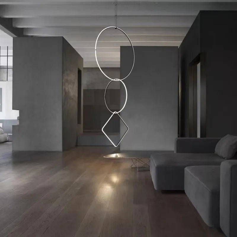 Afralia™ Minimalistic Pendant Light - Designer Ring Lamp for Office, Living Room, Bedroom