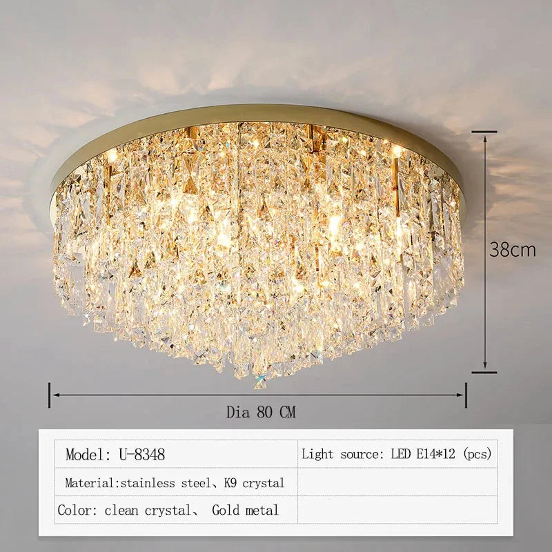 Afralia™ Crystal E14 Ceiling Lamp: Modern LED Chandelier Lighting Fixture