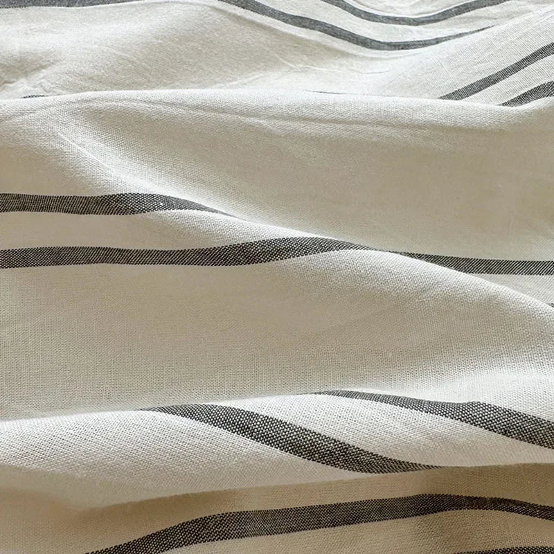 Afralia™ Luxe Striped Cotton Bedclothes Set - Skin Friendly Soft Bed Sheet Set