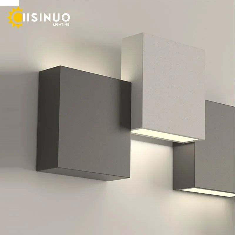 Afralia™ Geometric LED Wall Sconce Black White Light for Living Room Bedroom Hallway