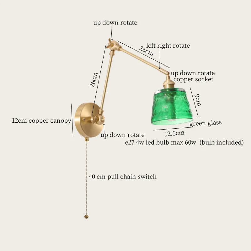 Afralia™ Glass LED Wall Lamp for Living Room Bedroom Mirror Bathroom - Nordic Minimalism