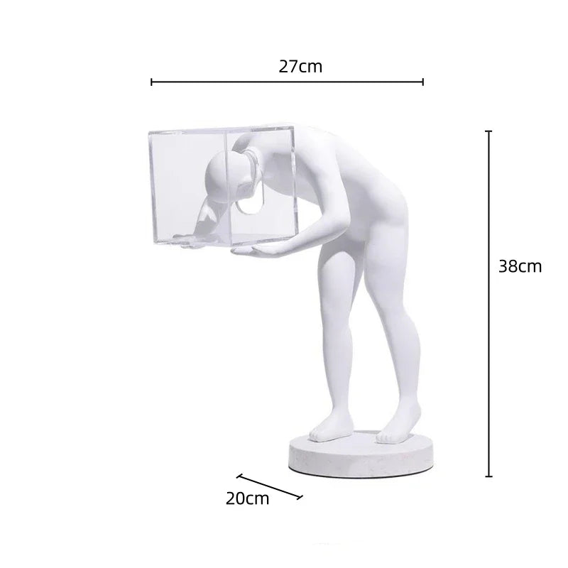 Afralia™ Abstract Figure Sculpture Cage Human Body Mind Decor Figurines