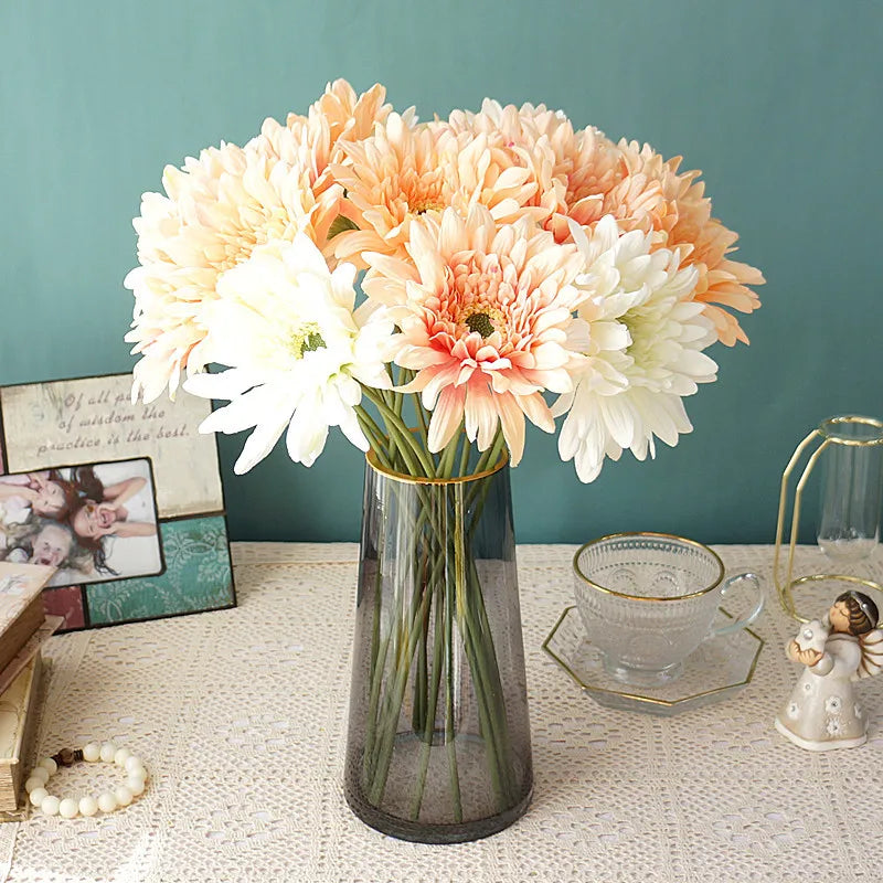 Afralia™ Chrysanthemum Silk Flowers for Home Garden Wedding Decor Bouquet