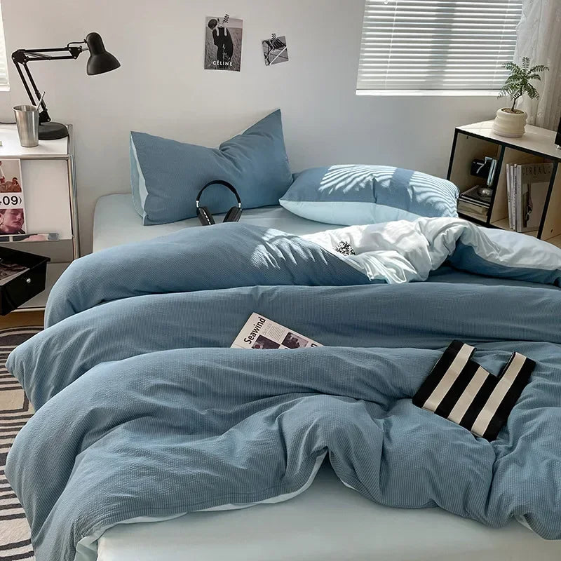 Afralia™ Bubble Cotton Quilt Sets | Ultra Soft Fitted Sheet Set | King Queen Bed Set