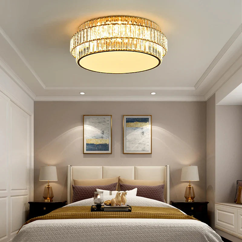 Afralia™ Crystal LED Ceiling Lamp for Living Room Bedroom Study