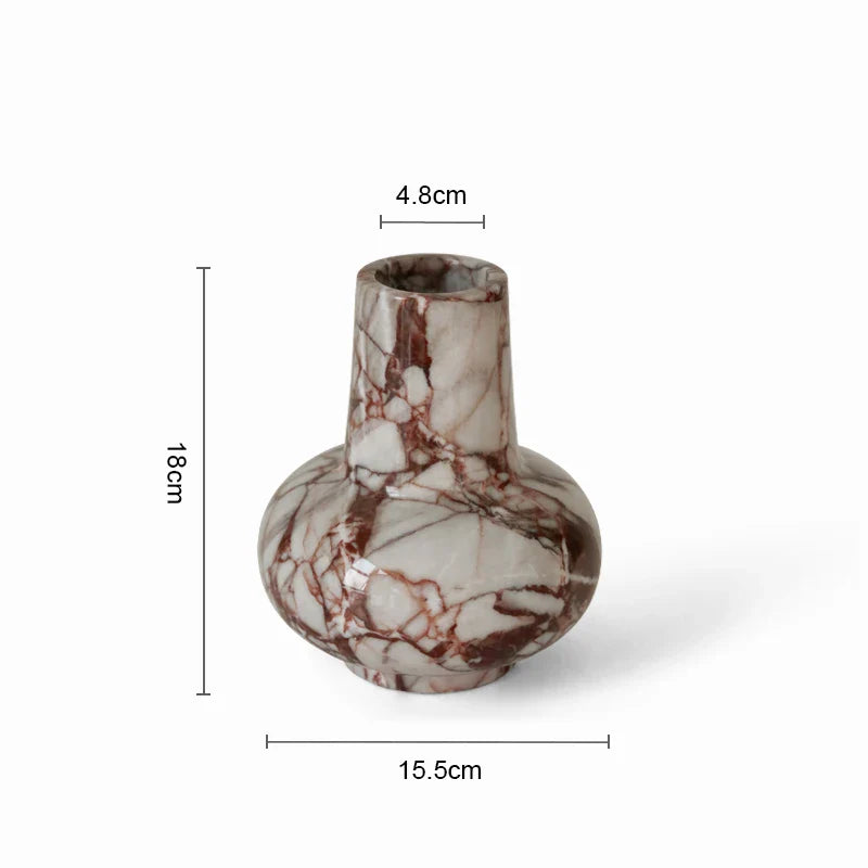 Afralia™ Calacatta Red Marble Vase - Home Decor Accent