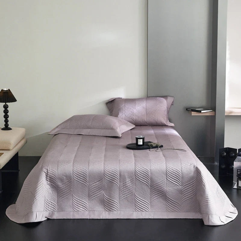 Afralia™ Quilted Egyptian Cotton Bedspread Set - Queen Size