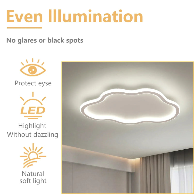 Afralia™ White Cloud LED Ceiling Lamp for Kids' Room - Modern Bedroom Lighting