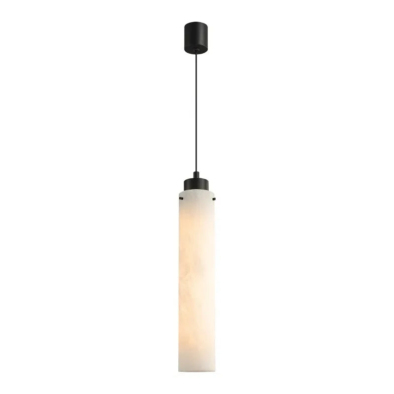Afralia™ Black Gold Marble Cylinder Pendant Light for Modern Home Decor
