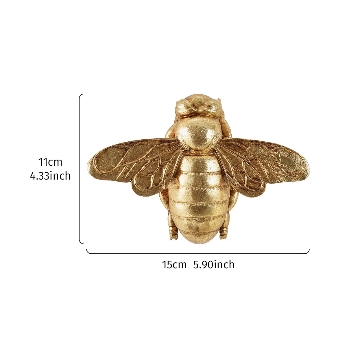 Afralia™ Golden Bee Resin Insect Statue Wall Hanger - Background Decoration