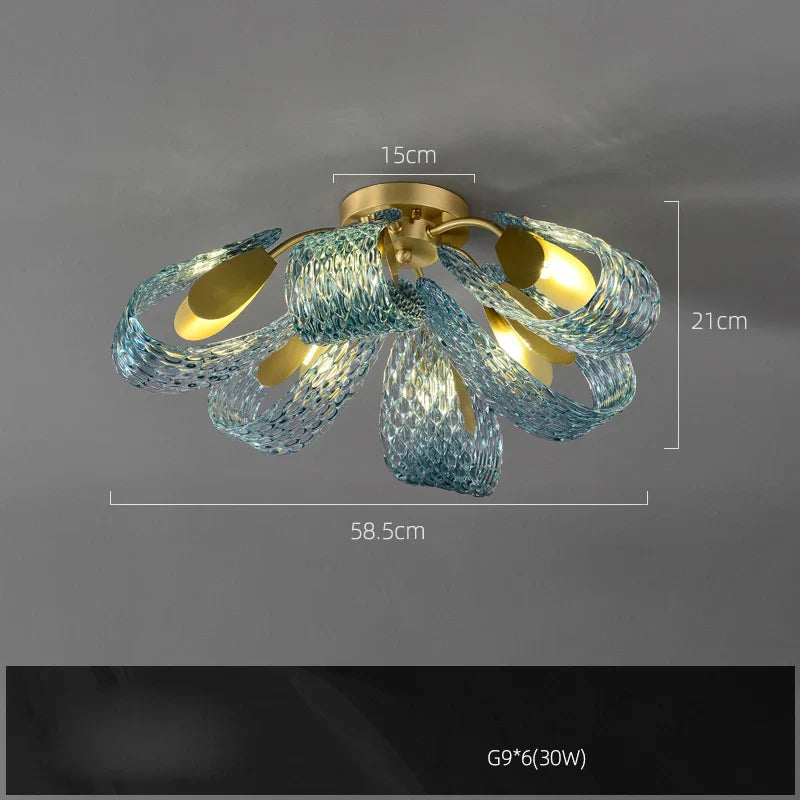 Afralia™ Blue Queen Crystal Glass Chandelier for Staircase Lighting