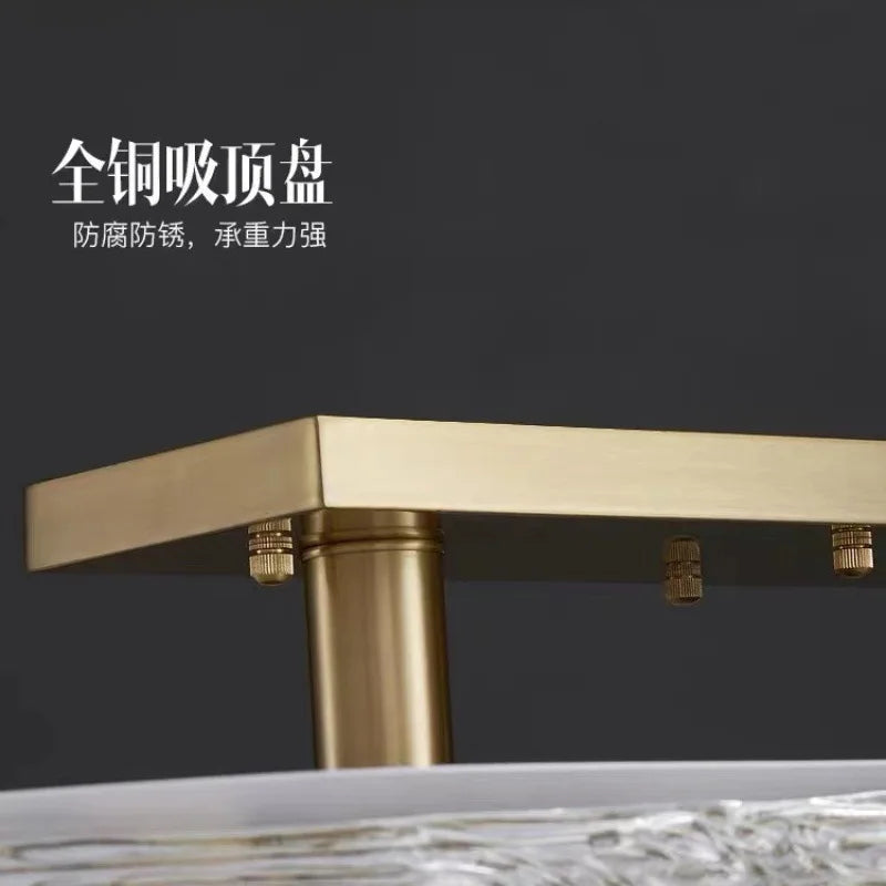 Afralia™ Gold Glass Ceiling Chandelier LED Suspension Luminaire for Home Decor