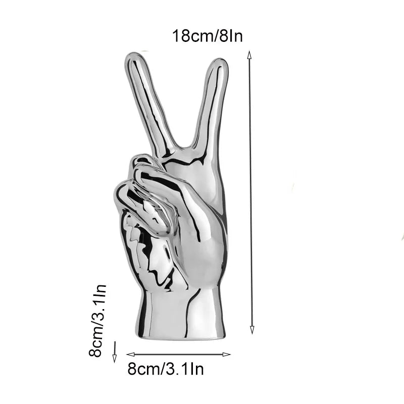 Afralia™ Hand Love Gesture Figurine Sculpture Home Desktop Decor