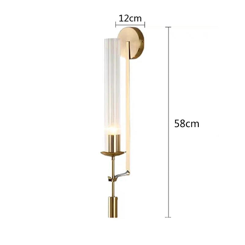 Afralia™ Retro Gold Glass Tube Wall Sconce - Nordic Vintage Lighting Fixture