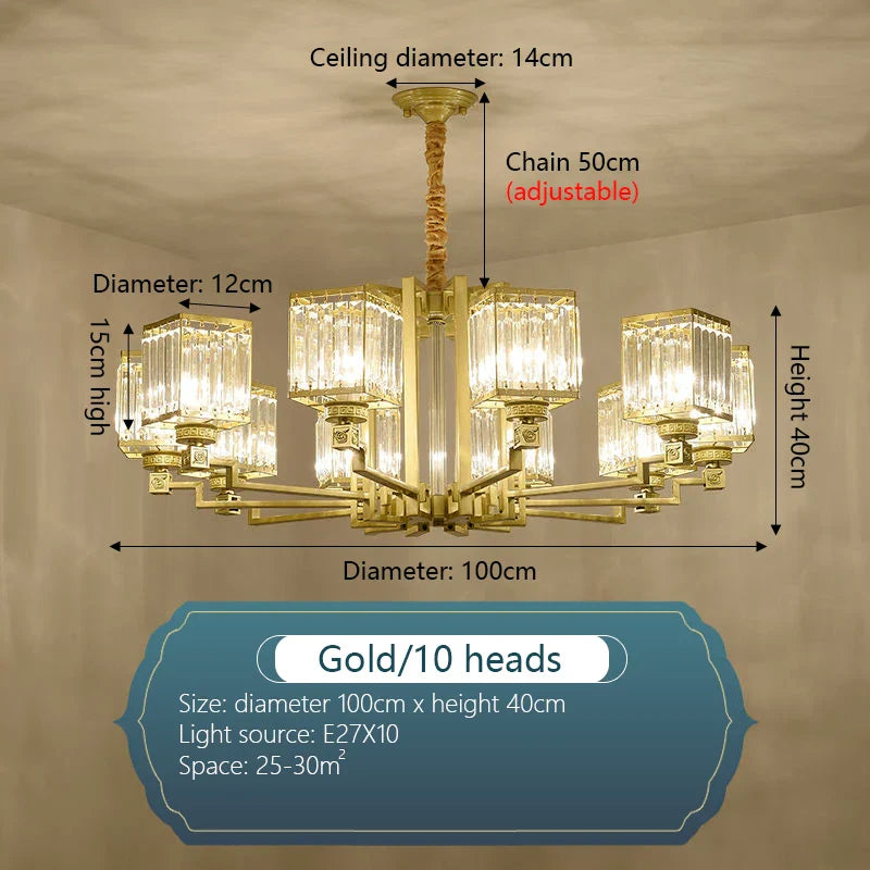 Afralia™ Luxury Crystal Chandelier for Living Room Dining Bedroom Hall Home Lighting