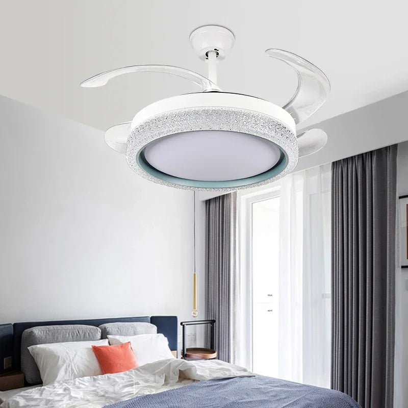 Afralia™ LED Ceiling Fan Light Remote Control, Small Decorative Fan for Home, Bedroom, Dining Room