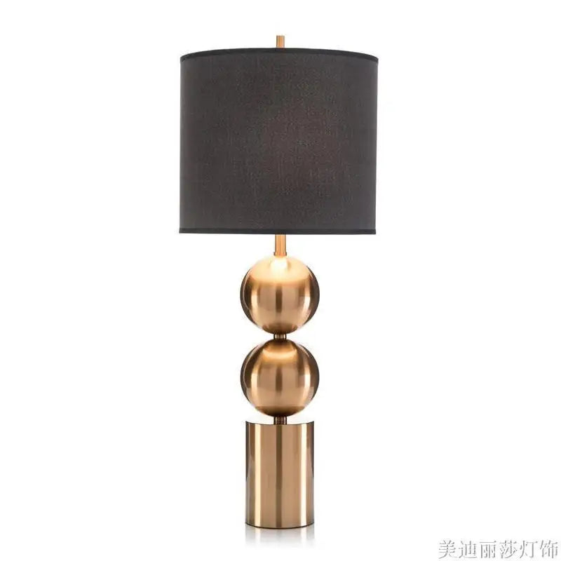 Afralia™ Luxury Golden Metal Table Lamp for Modern Bedroom and Villa Décor