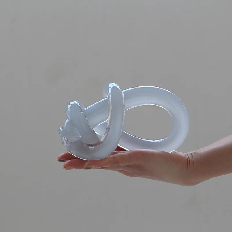 Afralia™ Geometric Glass Twine Knot Ornament Home Decor