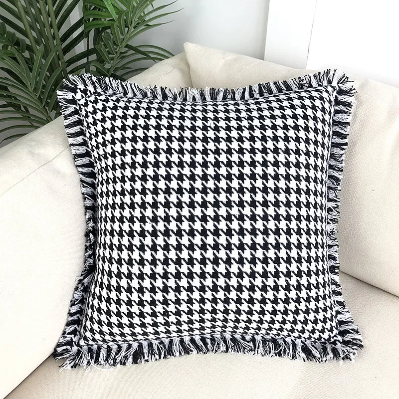 Afralia™ Houndstooth Plaid Pillow Cover - Nordic Style for Home, Bedroom, Sofa deco