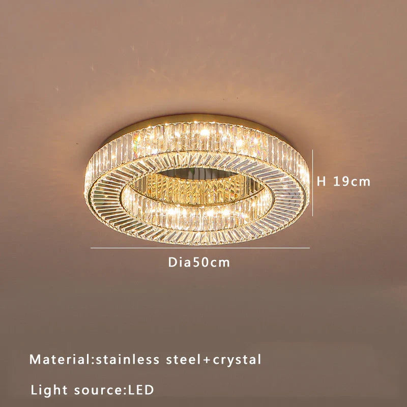 Afralia™ Luxury Crystal Ceiling Lamp: Modern Room Decor, Elegant LED Lighting for Living Room & Bedroom