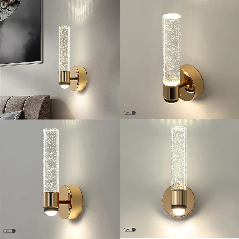 Afralia™ Bubble Crystal LED Wall Sconces for Home Indoor Decor