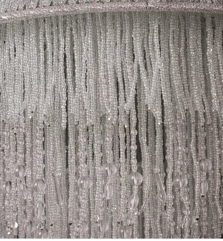 Afralia™ Large Tassel Crystal Chandelier for Foyer Living Room Decor, Colorful Beaded Ceiling Lamp