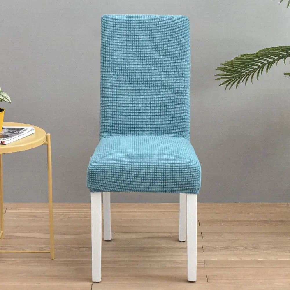 Afralia™ Blue Quilted Chair Cover Slipcover Stretch Elastic Chair Protector for Banquet