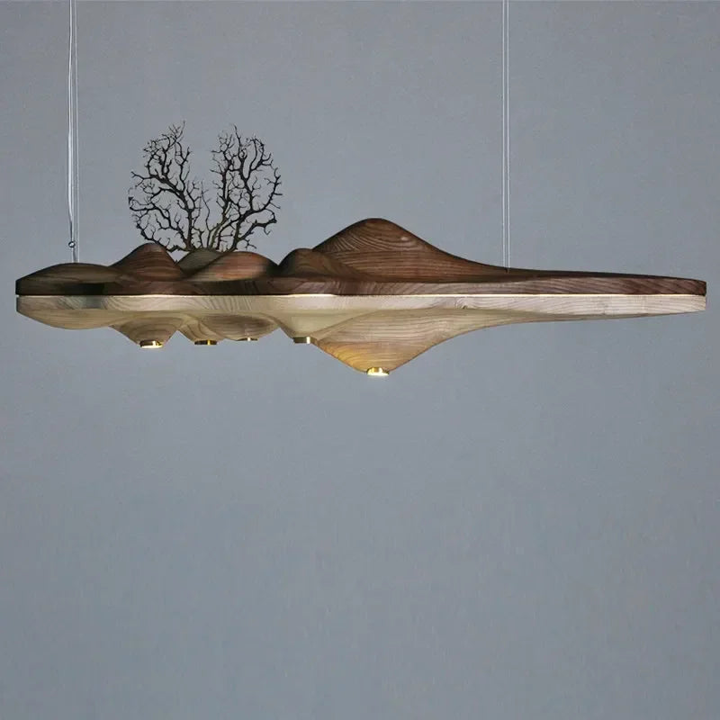 Nordic Modern Wood Resin Pendant Lamp by Afralia™ - Bedroom Dining Room Kitchen Lighting