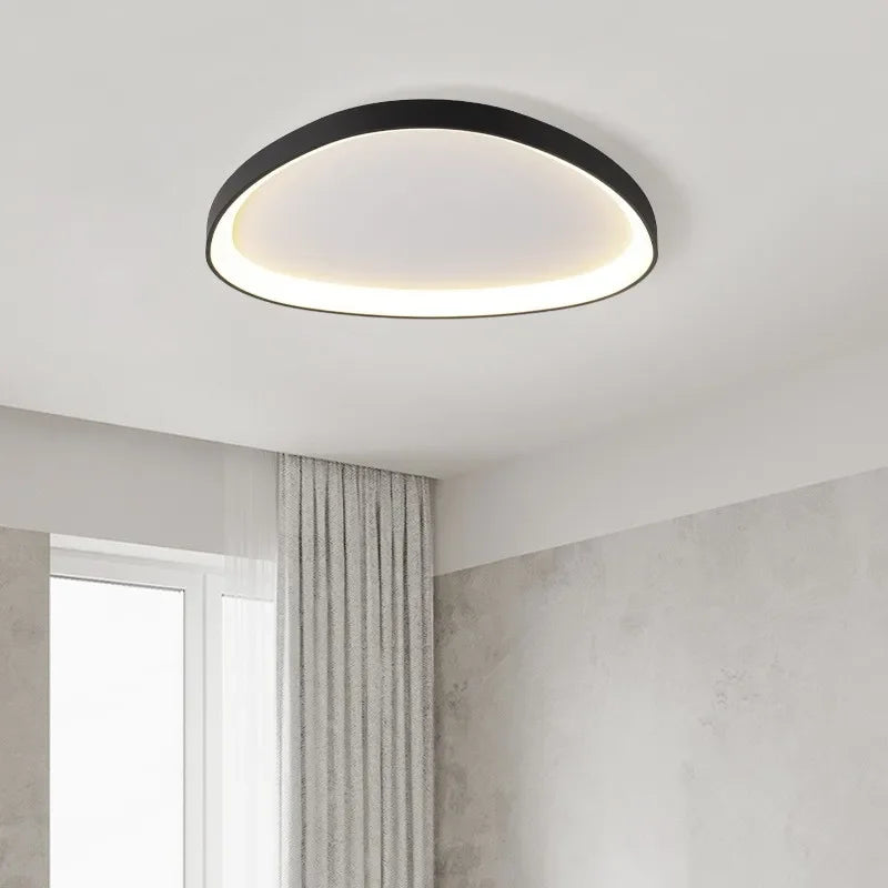 Afralia™ Nordic LED Ceiling Chandelier, Dimmable Black Stone Design for Living Room and Bedroom