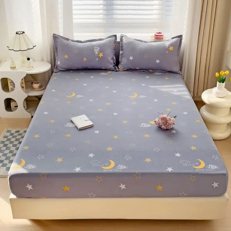 Afralia™ Japanese Style Thick Fitted Sheet for Queen/King Bed