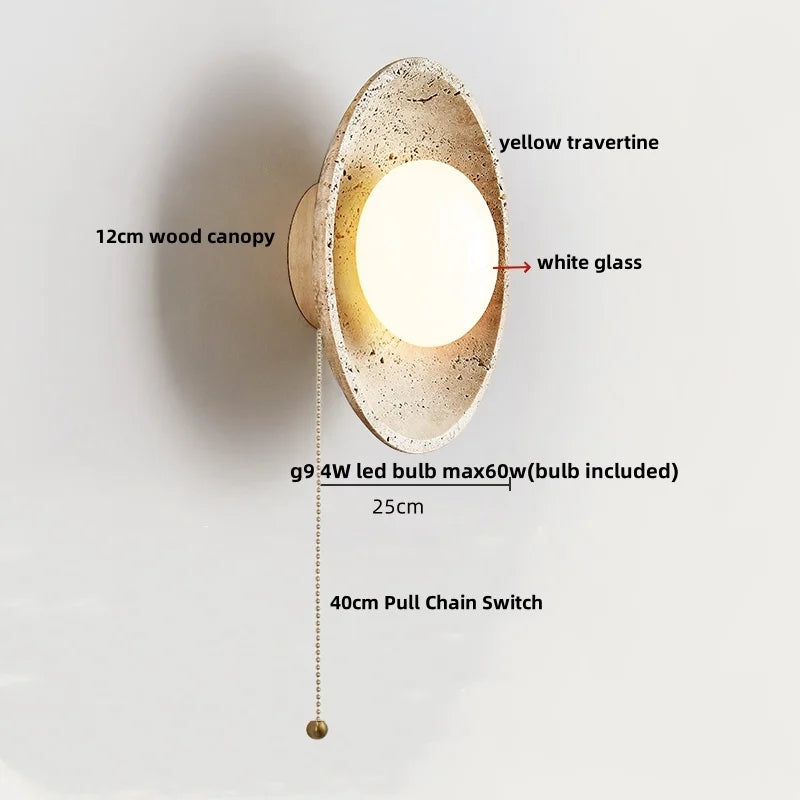 Afralia™ Travertine LED Wall Light - Modern Nordic Design for Hotel Dining Room