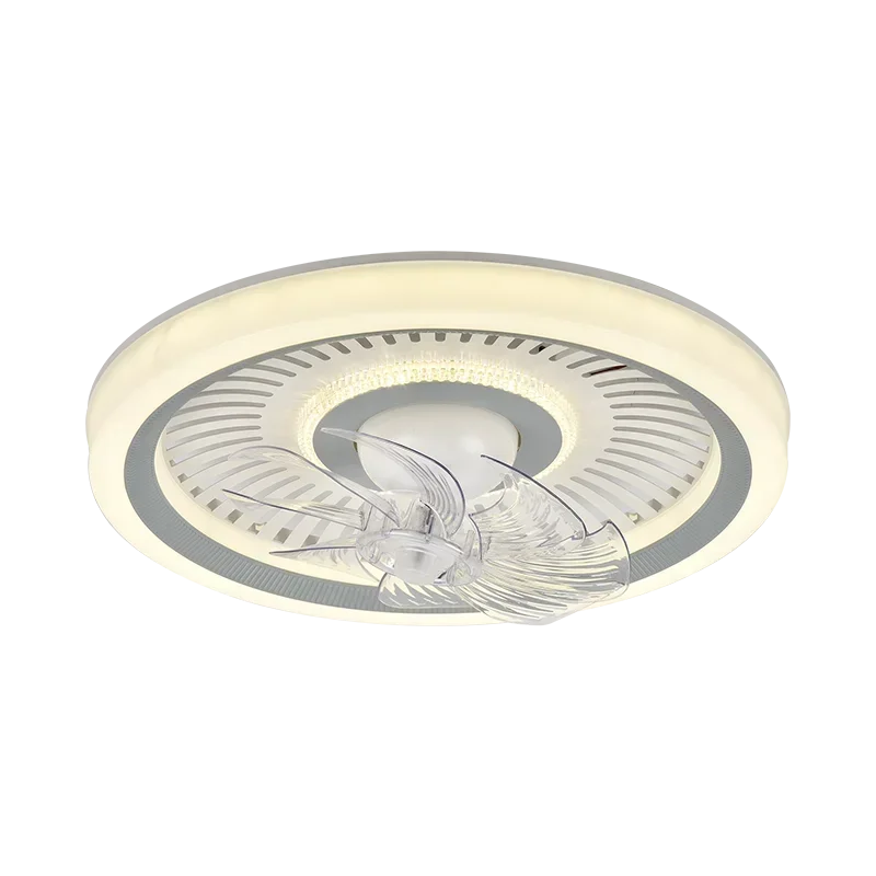 Afralia™ Modern Round Ceiling Fan with LED Lights Chandelier for Bedroom