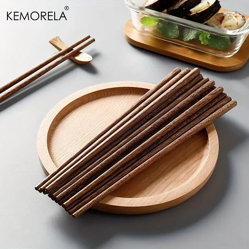 Afralia™ 5PCS Natural Wooden Chopsticks - Japanese Hotel Restaurant Special Chopsticks For Ramen Rice