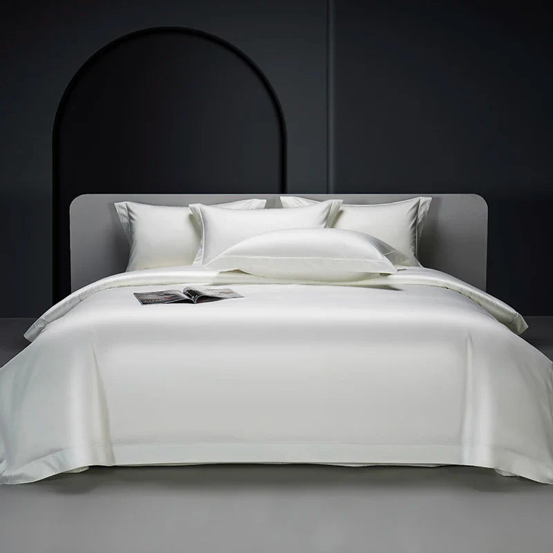Afralia™ Luxury 1200TC Egyptian Cotton Hotel Bedding Set - Queen King Duvet Cover Flat Sheet Pillowcases