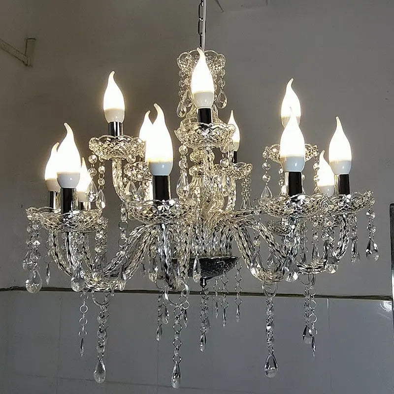 Afralia™ Crystal Light Road Guide Wedding Hall Candle Light European style Pendant