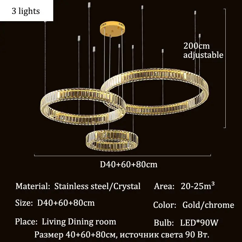 Afralia™ Crystal LED Ceiling Chandelier for Living Room & Bedroom Lighting