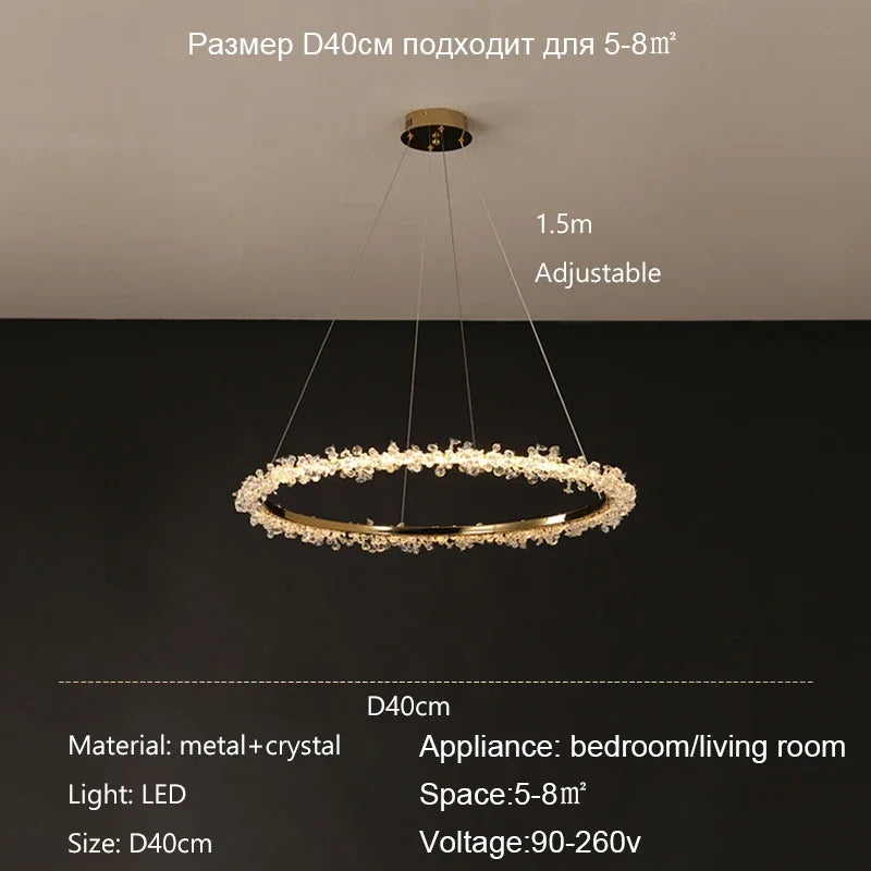 Afralia™ Crystal Pendant Chandelier: Modern Luxury Dimmable LED Ring Light for Home and Restaurant