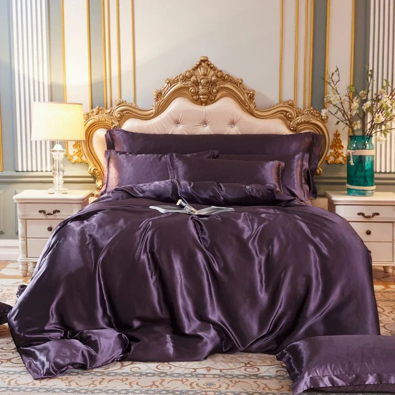 Afralia™ King Size Silk-Blend Duvet Cover Set with Pillowcases