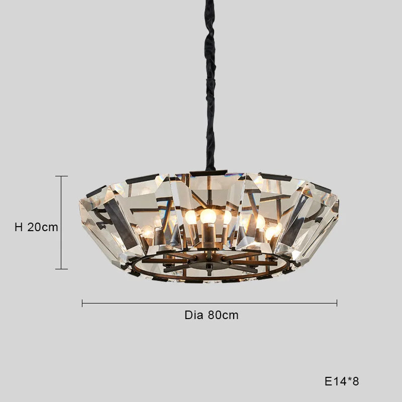 Afralia™ Black Crystal Pendant Chandelier for Home Decor Luxe Lighting