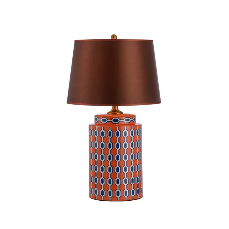 Afralia™ Blue/Orange Ceramic Table Lamp LED E27 Modern Minimalist Desk Light