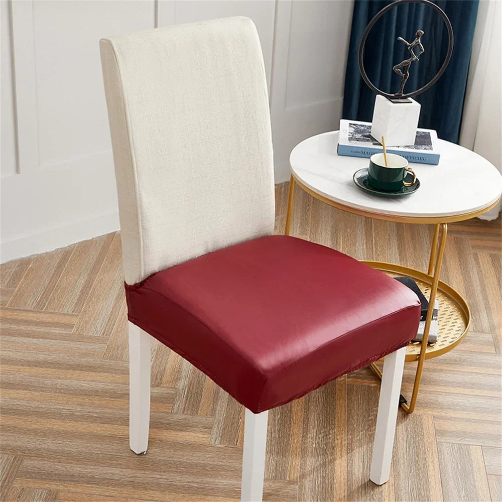 Afralia™ PU Leather Elastic Chair Cover Slipcovers Waterproof Removable Upholstered Covers