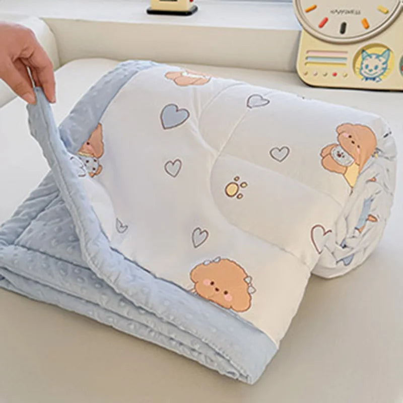 Afralia™ Cartoon Pattern Summer Comforter: Skin-Friendly Breathable Quilt for Kids & Adults