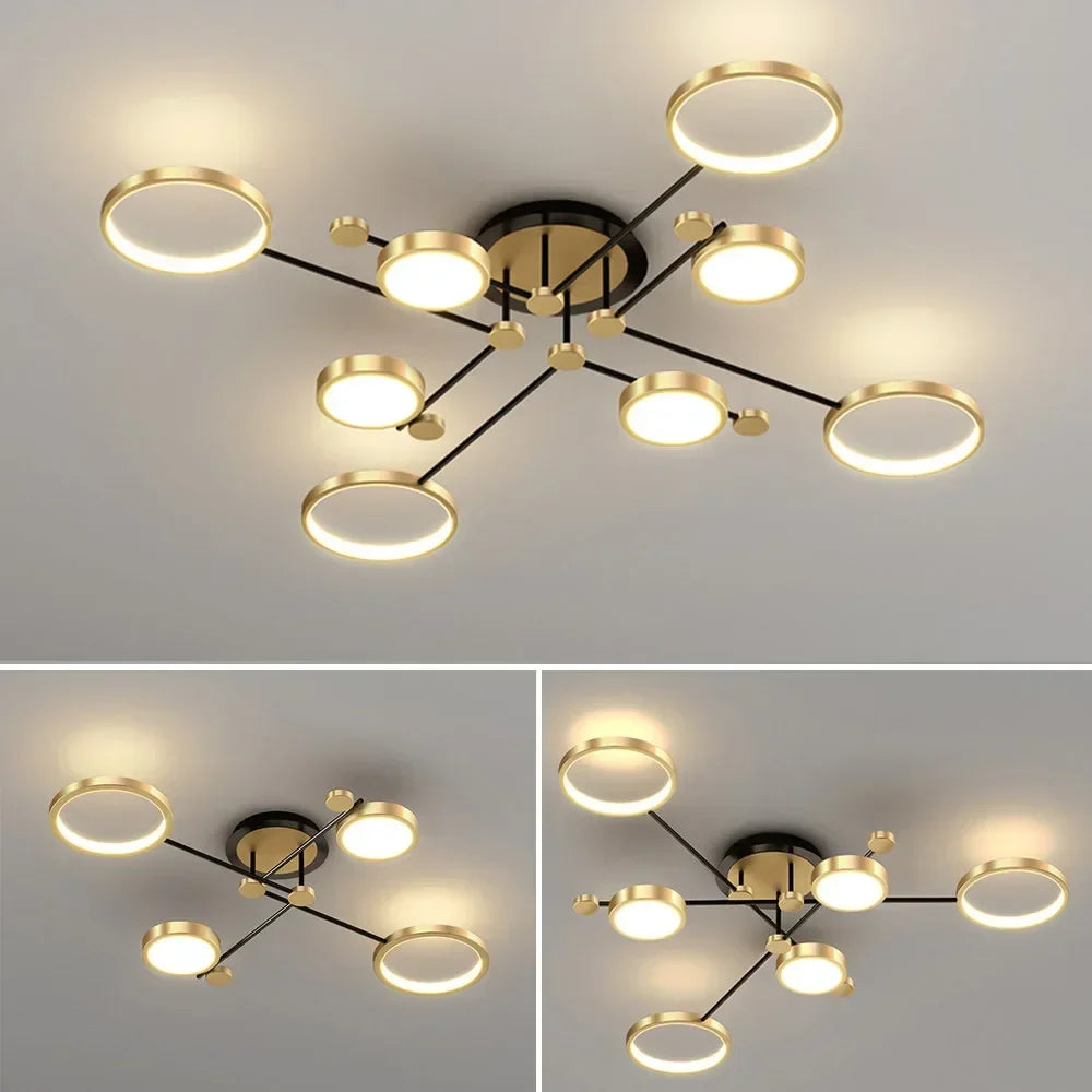 Afralia™ Nordic LED Pendant Light Chandelier with Remote Control, Dimmable Ceiling Fixture